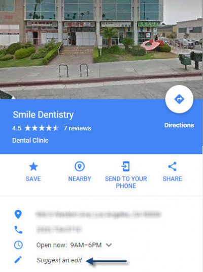 You can Suggest an edit on Google Maps when other dentists aren't playing by the rules