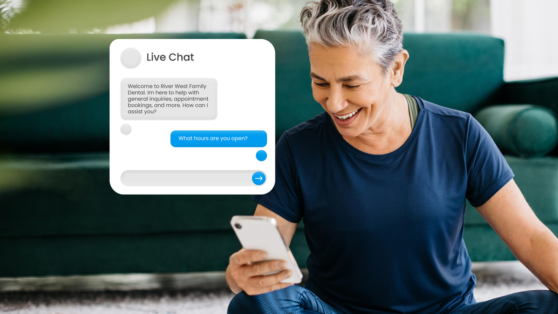Dental front desk phone system and AI chat interface