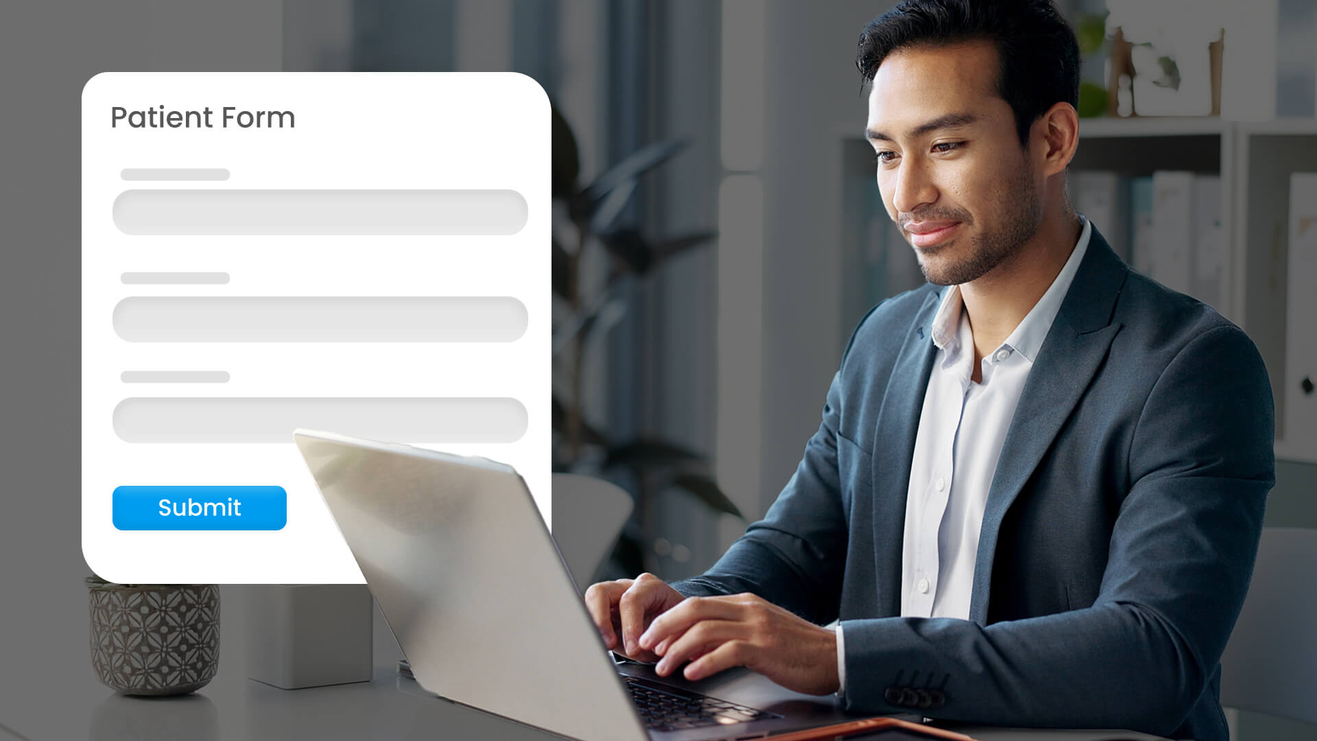 Digital patient intake forms on a tablet