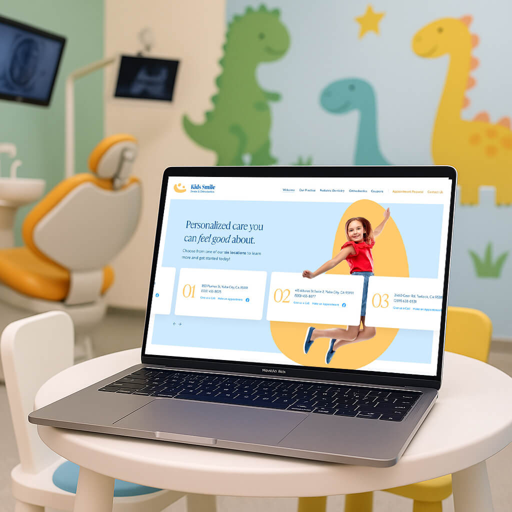 Responsive dental medical design system presentation layout on multiple devices