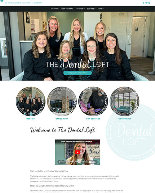 Tech-forward dental website design example