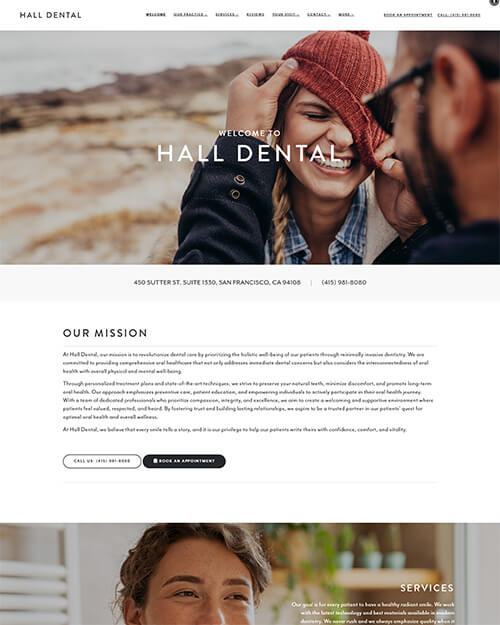 High-End Luxury dental website design example