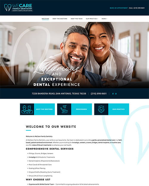 Orthodontics website design example